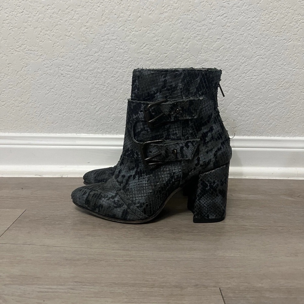 Freebird Black Ankle Boots with Buckles